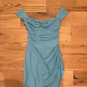 Abercrombie & Fitch Off the Shoulder Blue Dress